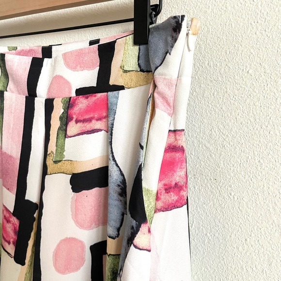 Colorful Geometric Abstract High Waisted Palazzo Pants Women’s Large NWOT - Picture 6 of 9